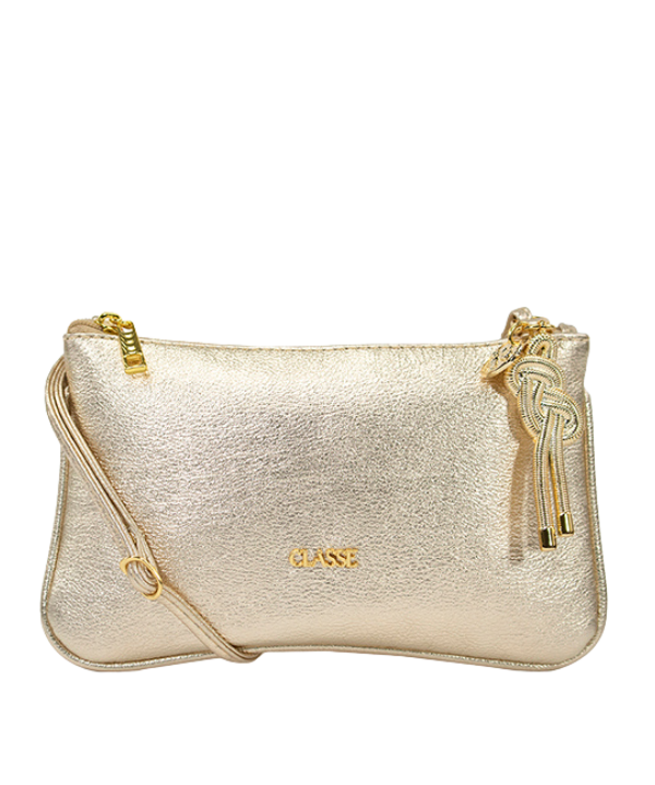 Bolsa Clutch Classe Dourada Metalizada