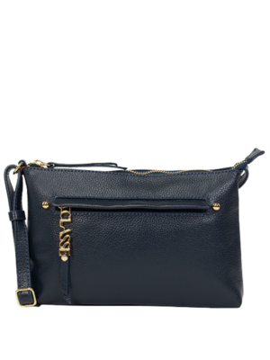 Bolsa Classe Transversal com Detalhes Dourados